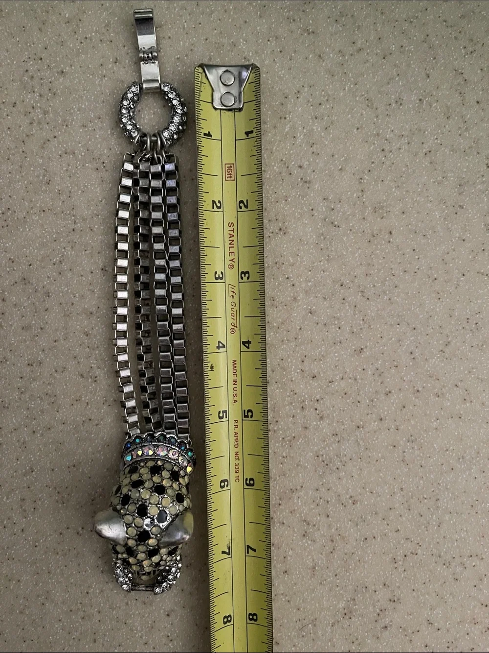 Betsey Johnson Silver-tone Panther 7 in bracelet with Crystal Accents Great Cond - Picture 7 of 10